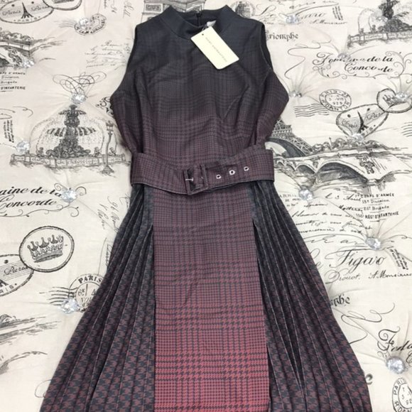 Mary Katrantzou Julia Pleated Checked Midi-Dress - Picture 8 of 13